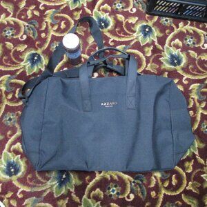 Azzaro Unisex Black Canvas Weekender Duffle Bag w Cross Strap